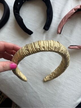 Loeffler Randall Textured Gold Padded Headband